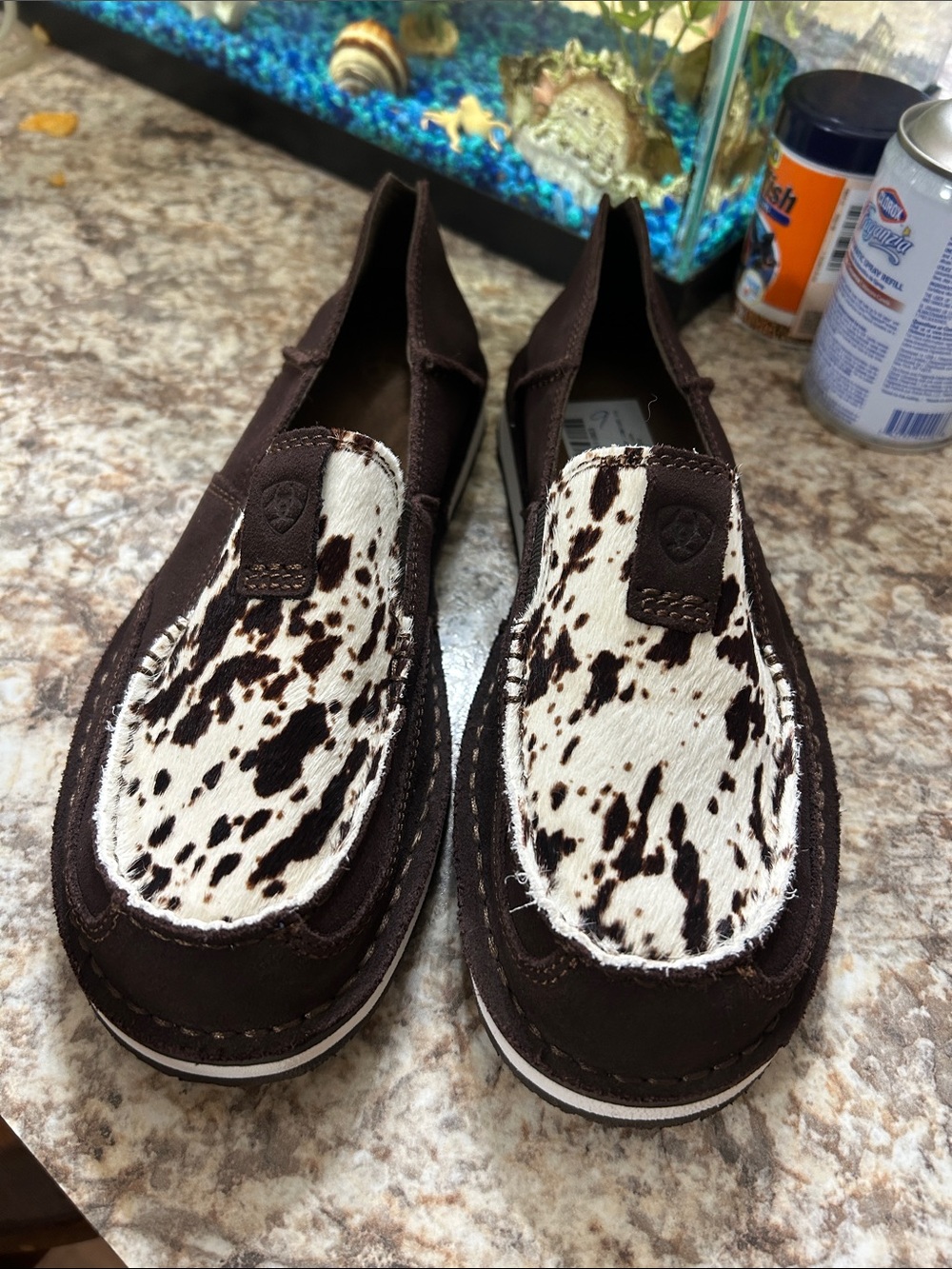 Women’s Brown Cowhair Slip-On Loafers